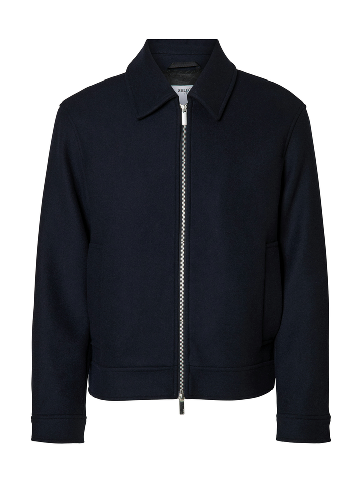 Donkerblauwe geklede jas Selected Homme