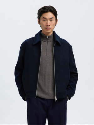 Donkerblauwe geklede jas Selected Homme