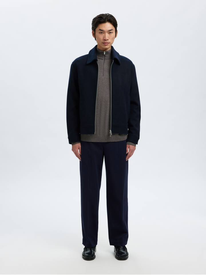 Donkerblauwe geklede jas Selected Homme