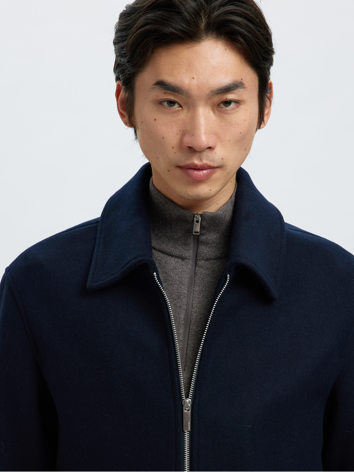 Donkerblauwe geklede jas Selected Homme
