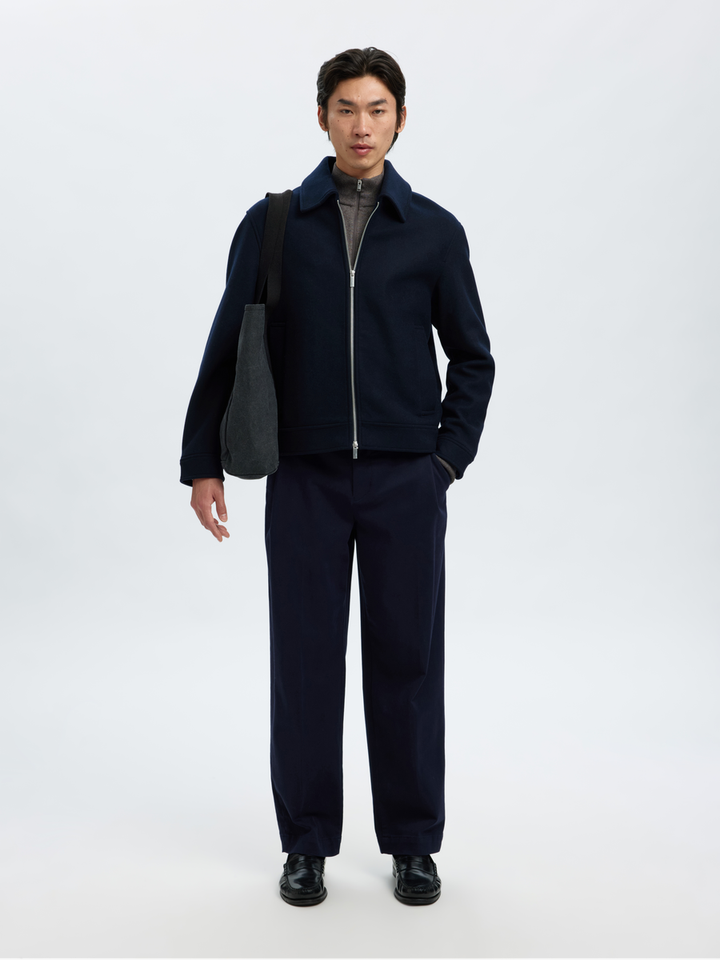 Donkerblauwe geklede jas Selected Homme