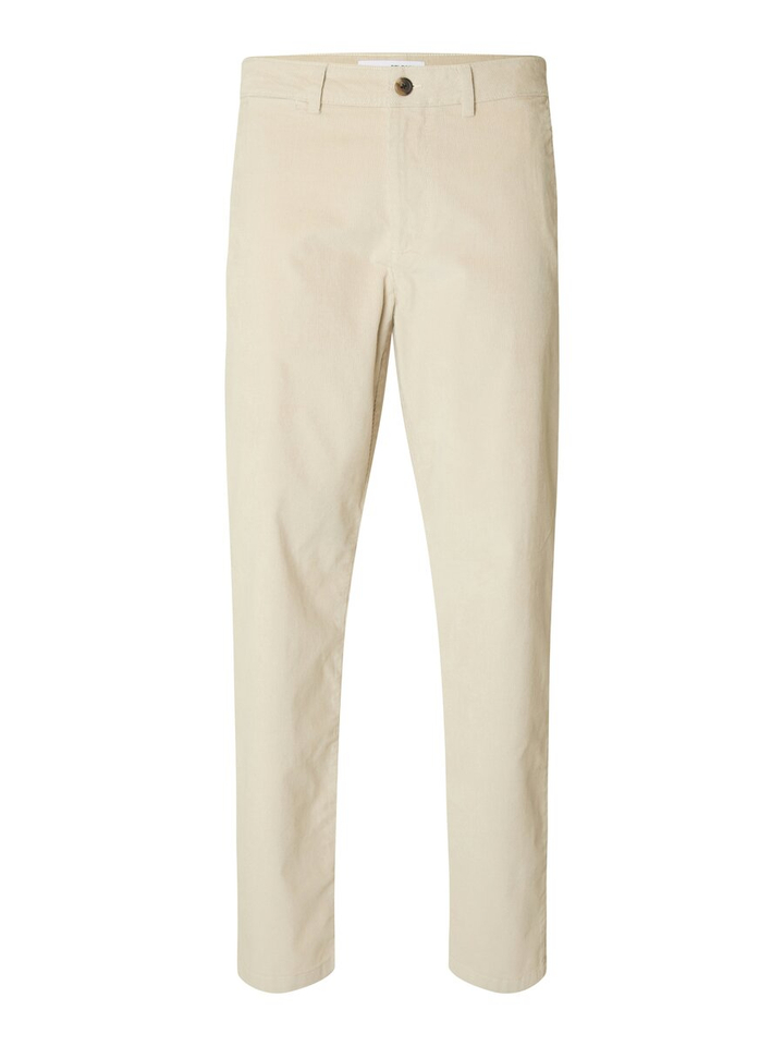 Beige ribfluwelen broek Selected Homme