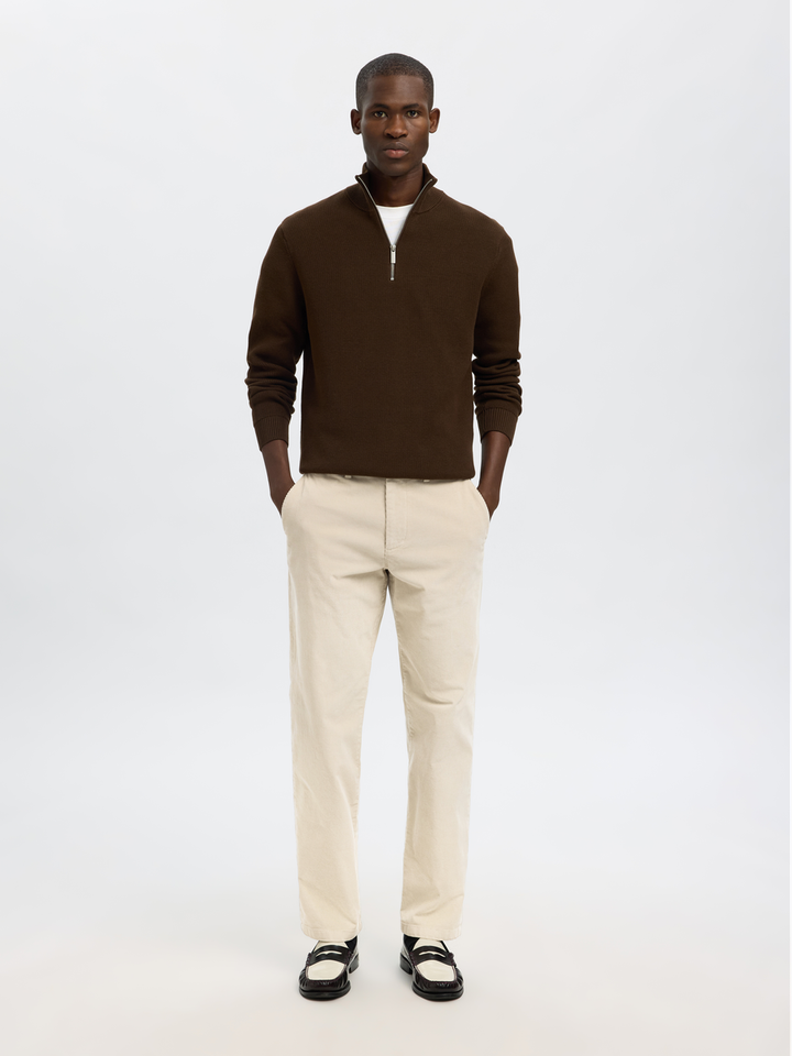 Beige ribfluwelen broek Selected Homme