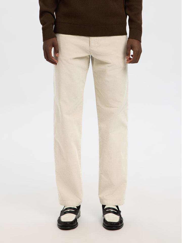 Beige ribfluwelen broek Selected Homme
