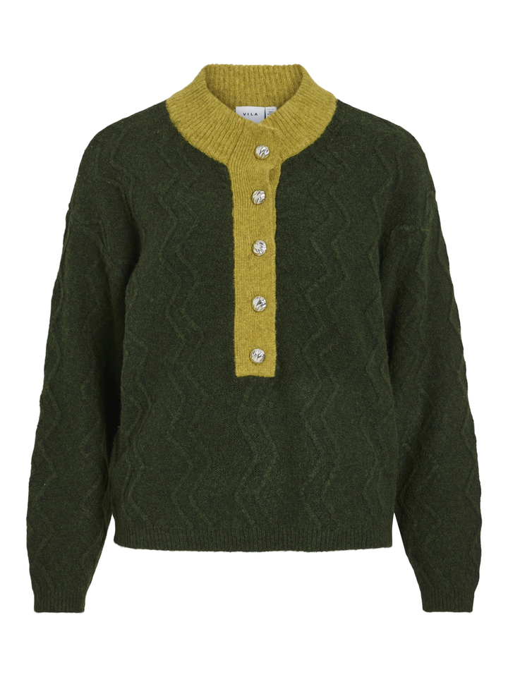 Trui met groen en gouden knopen Vila