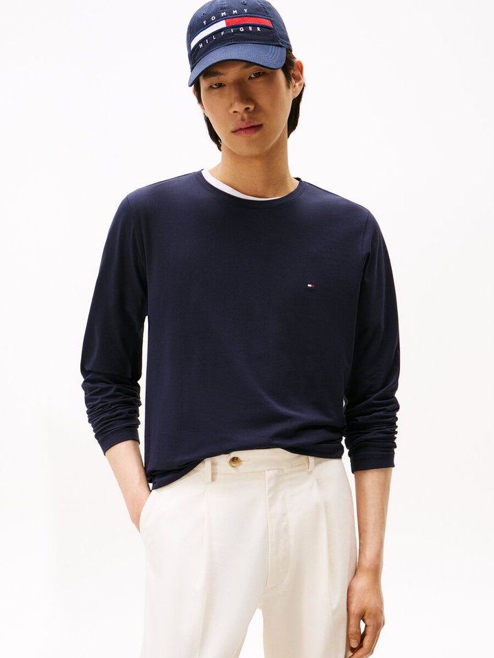 Donkerblauwe shirt met lange mouw Tommy 