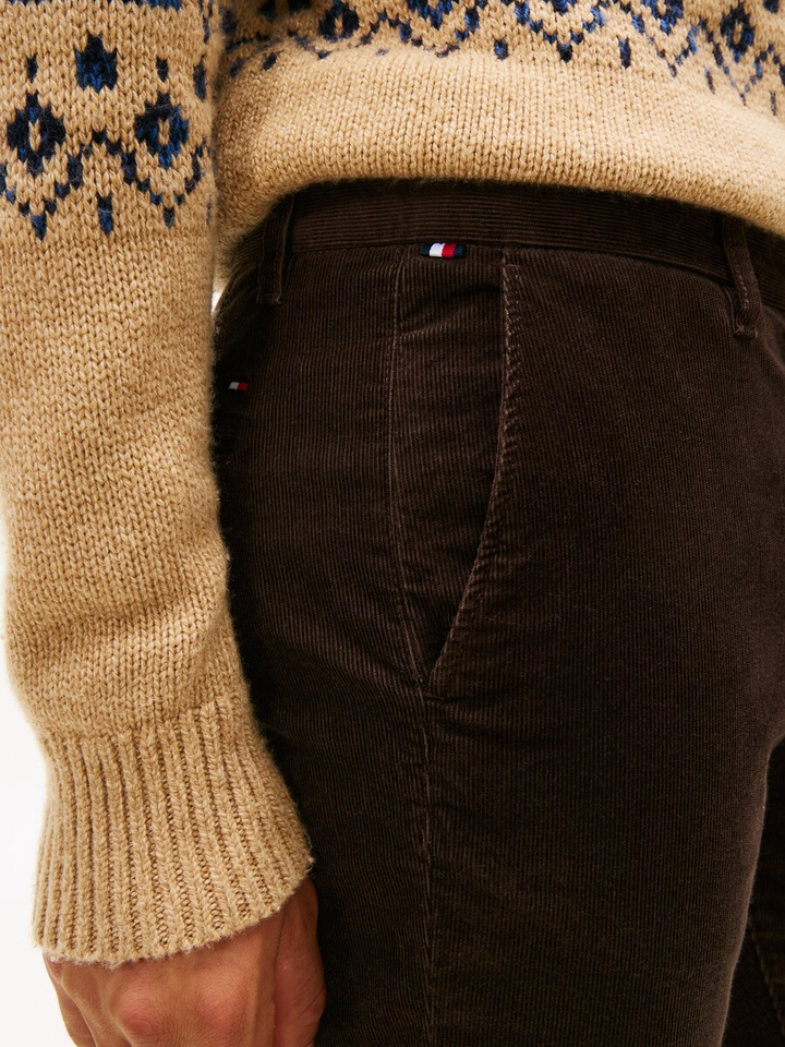 Donkerbruine ribfluwelen broek Denton Tommy