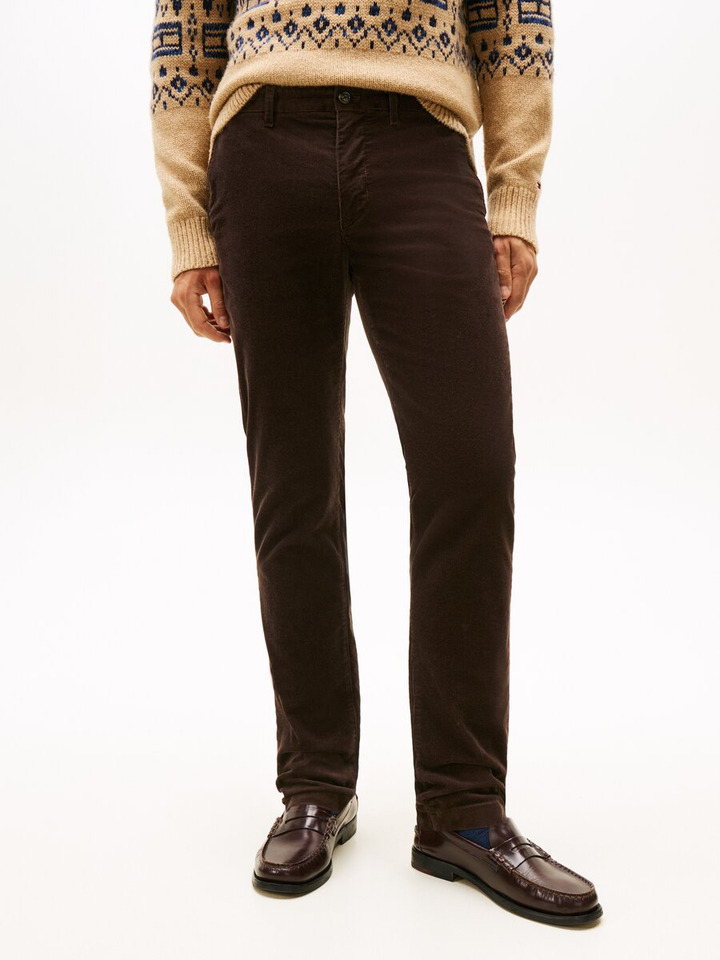 Donkerbruine ribfluwelen broek Denton Tommy