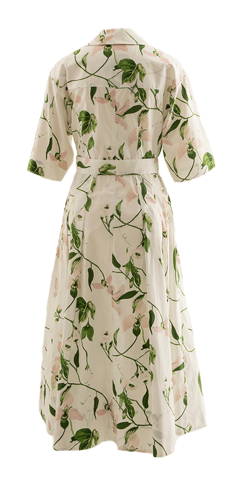 Ecru jurk met bloemenprint Elena Natan
