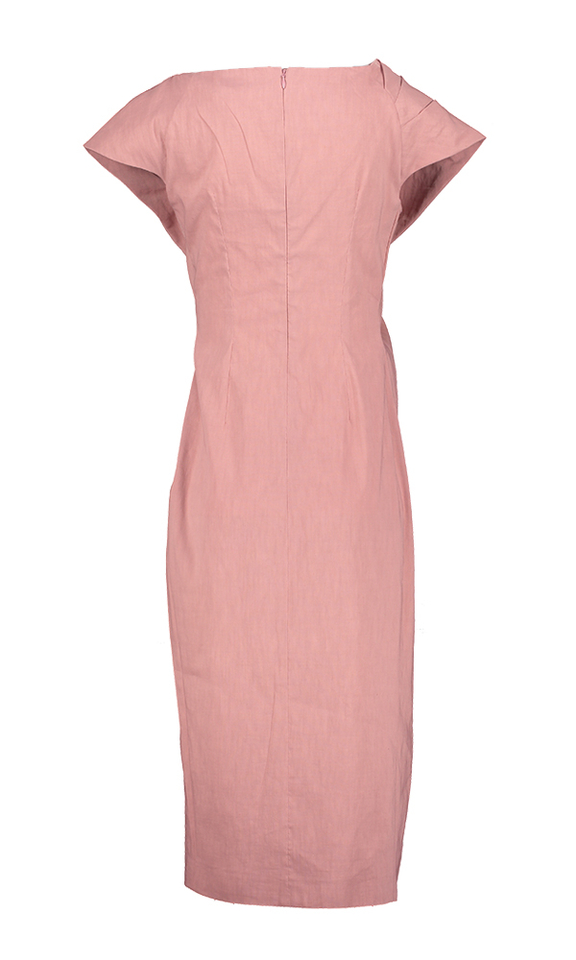 Roze feestjurk met fronsdetail Edeo Natan