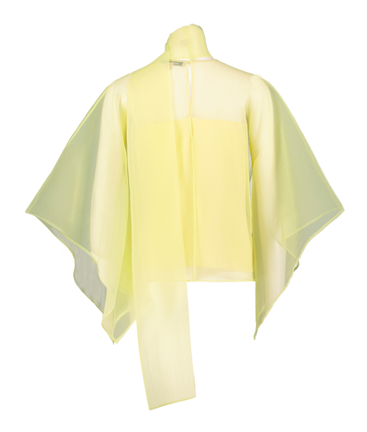 Gele geklede bloes met vlindermouw Edwin Natan 