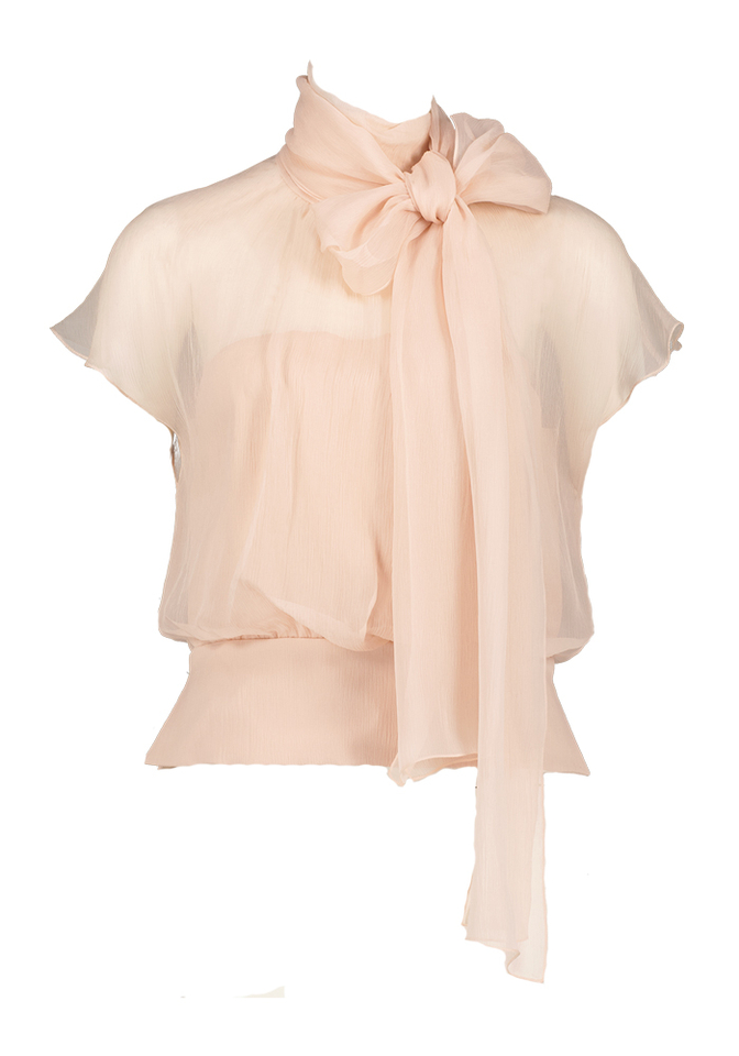 Roze doorzichtige bloes met sjaal Enka Natan