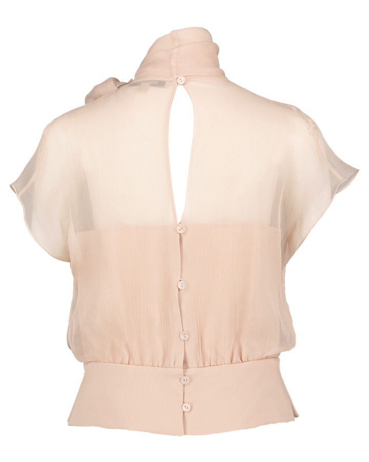 Roze doorzichtige bloes met sjaal Enka Natan