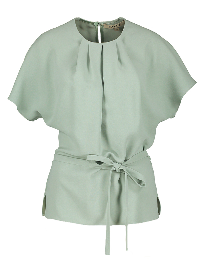 Munt kleurige geklede bloes Elton Natan 