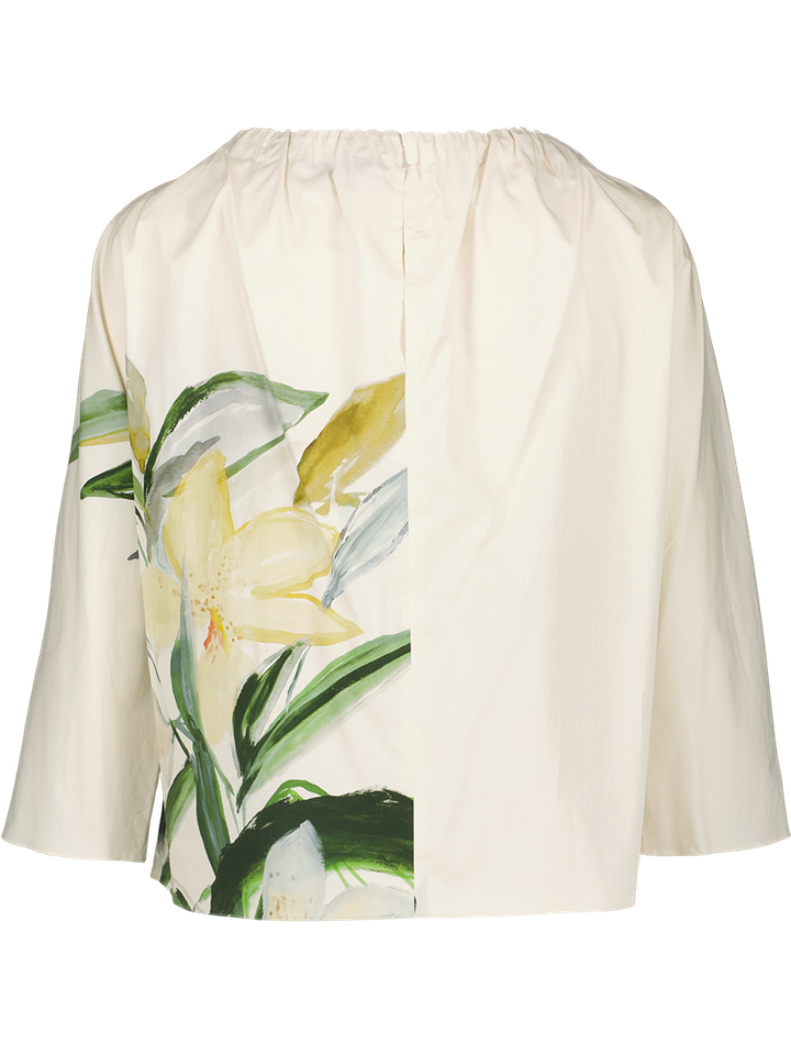 Ecru kleurige blouse met bloemenprint Natan 