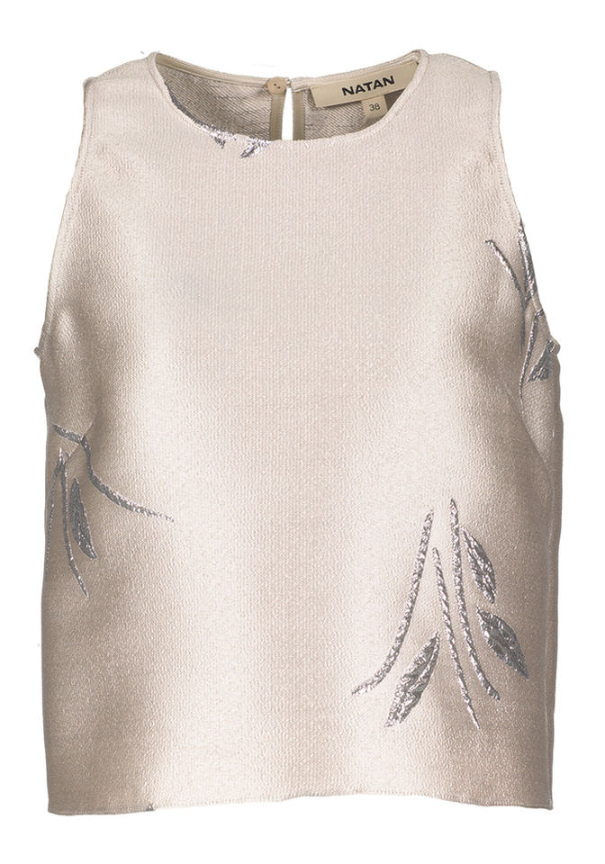 Beige top met zilveren structuur Euggy Natan