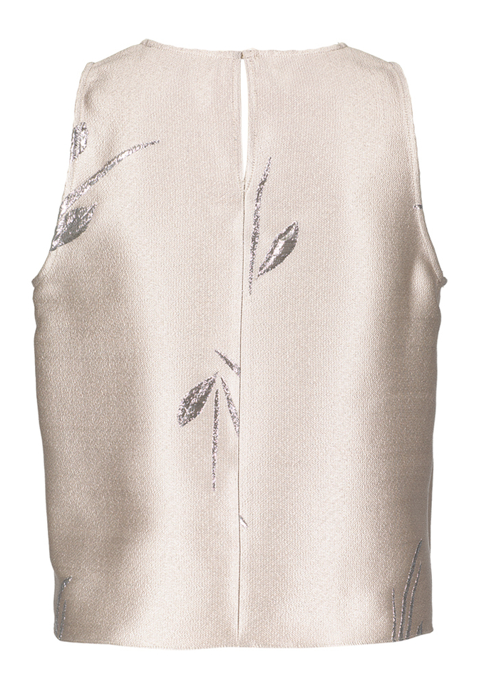 Beige top met zilveren structuur Euggy Natan