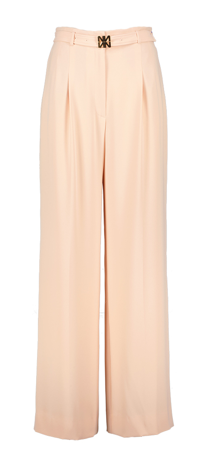 Lichtroze geklede broek met bandplooi Eclair Natan 