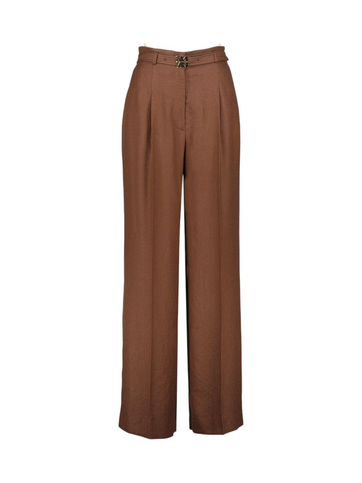 Donkerbruine geklede broek Eclair Natan