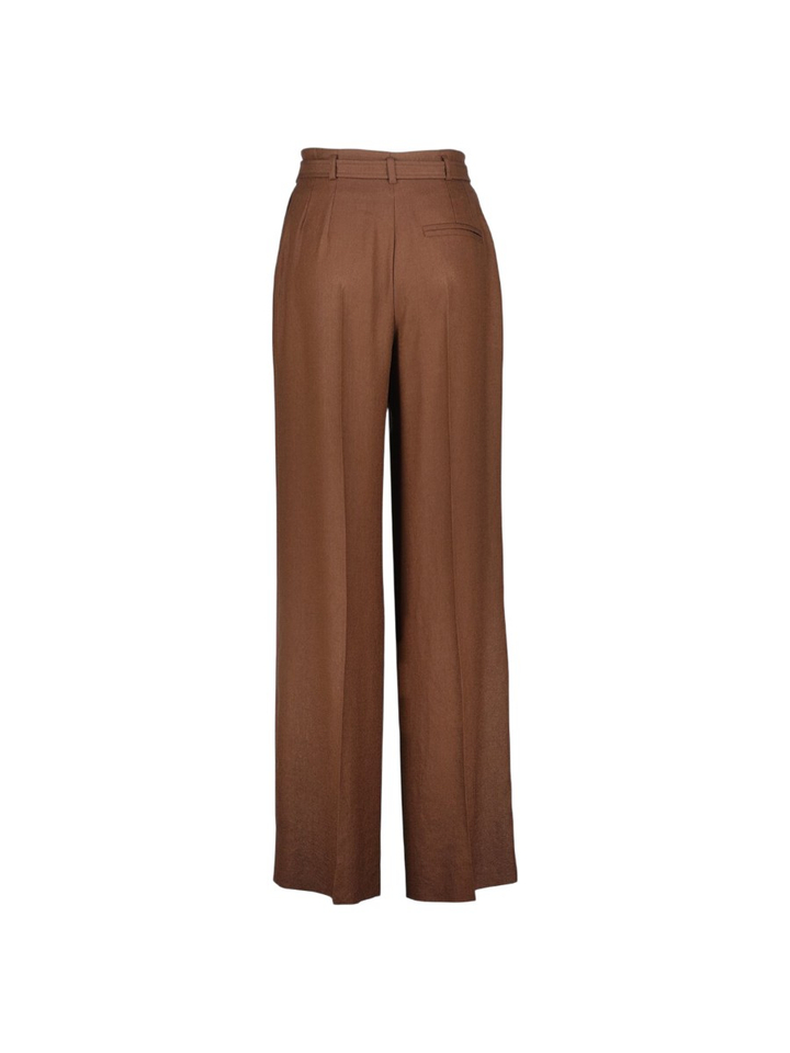 Donkerbruine geklede broek Eclair Natan