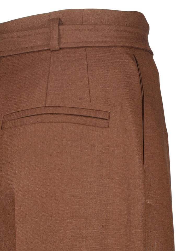 Donkerbruine geklede broek Eclair Natan
