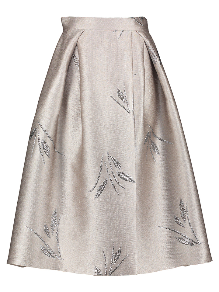 Beige rok met zilver structuur Elan Natan