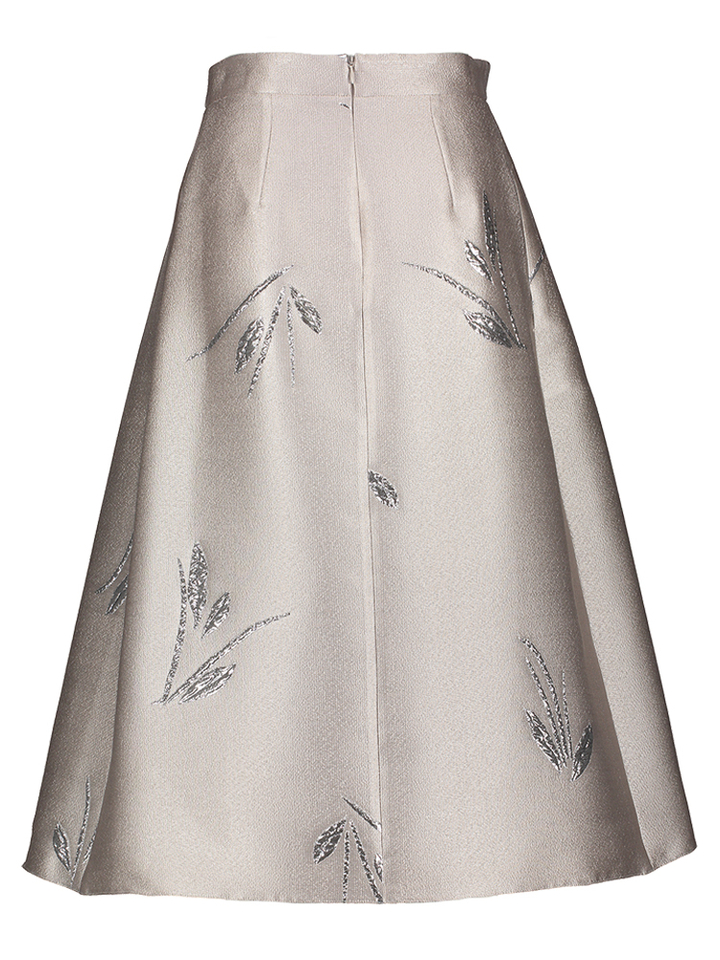 Beige rok met zilver structuur Elan Natan
