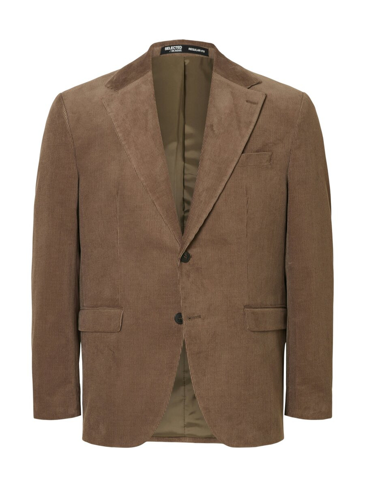 Bruine ribfluwelen blazer Selected Homme