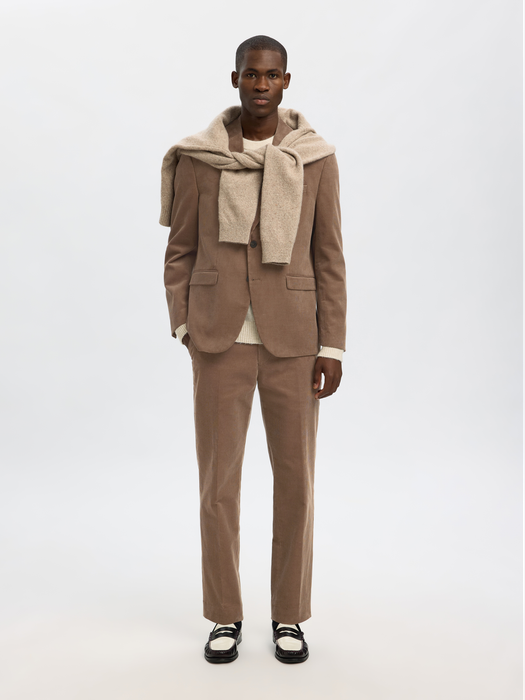 Bruine ribfluwelen blazer Selected Homme