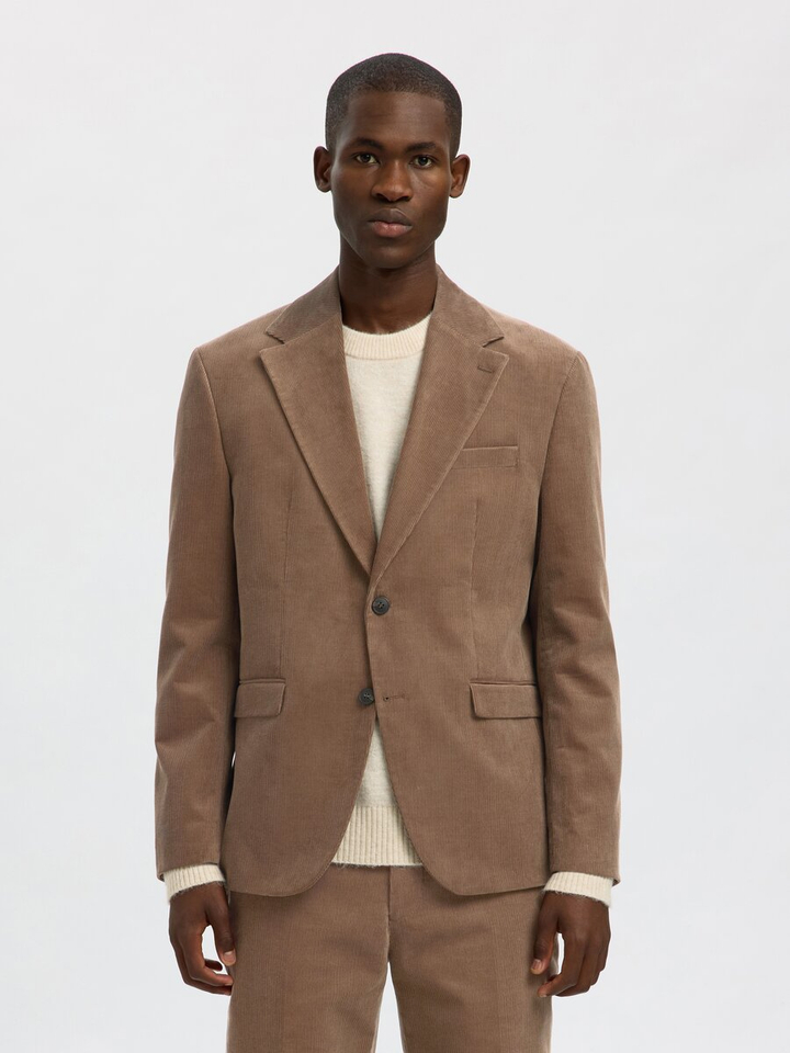 Bruine ribfluwelen blazer Selected Homme