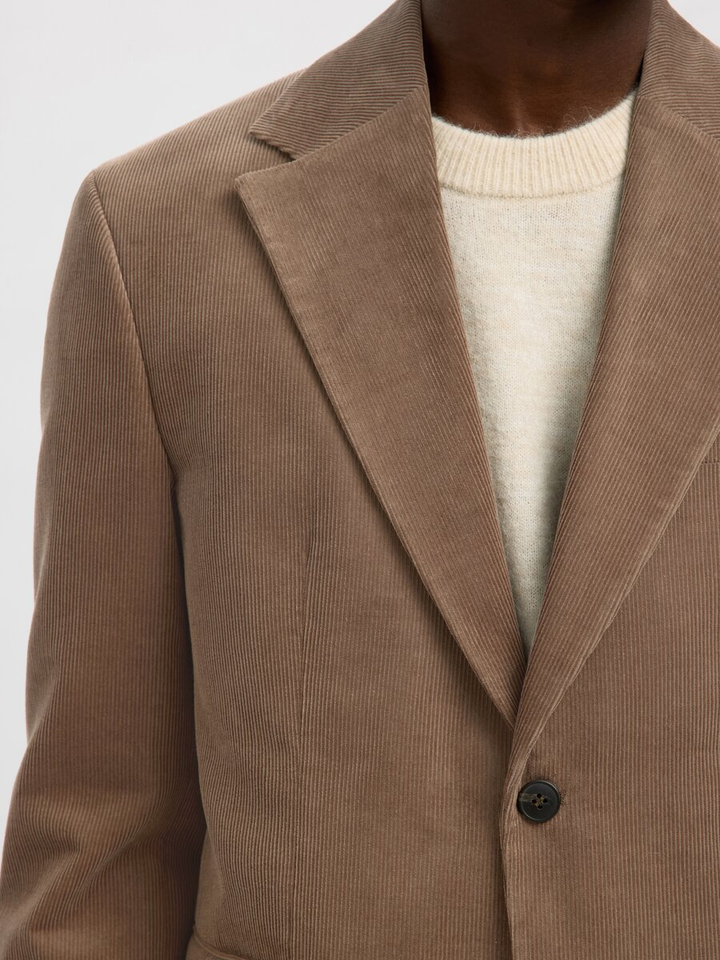 Bruine ribfluwelen blazer Selected Homme