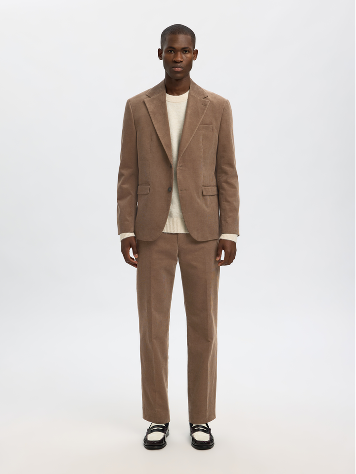 Bruine ribfluwelen blazer Selected Homme