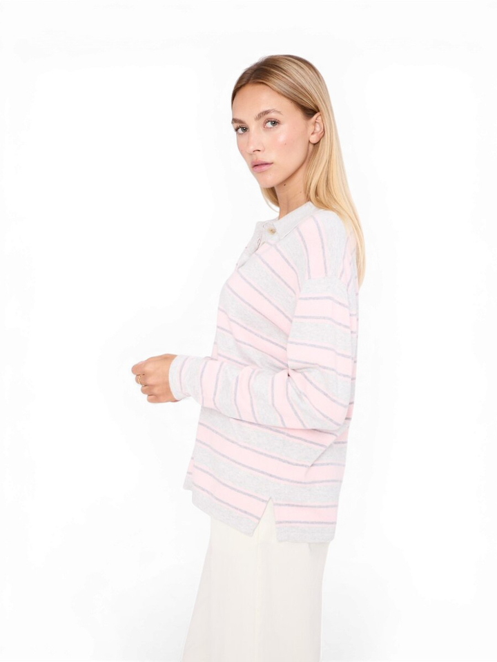 Grijs roze gestreepte trui Brooklyn Jeff