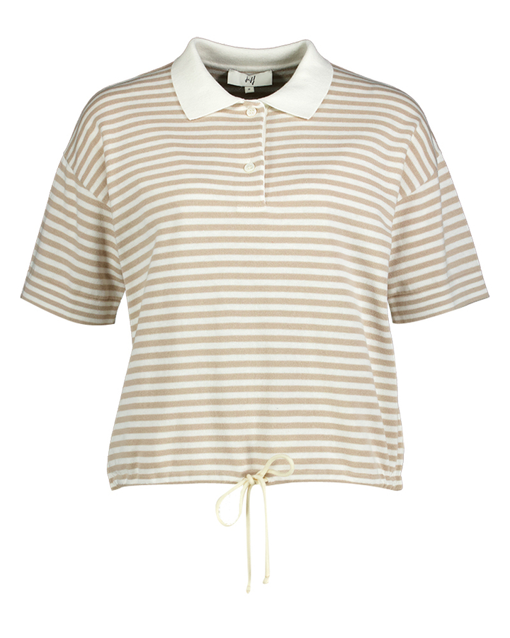 Beige ecru gestreepte polo trui Cookie Jeff