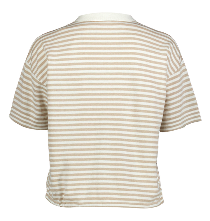 Beige ecru gestreepte polo trui Cookie Jeff
