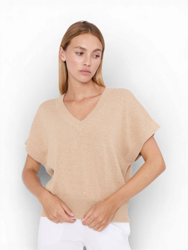 Beige trui met glitter Elvis Jeff