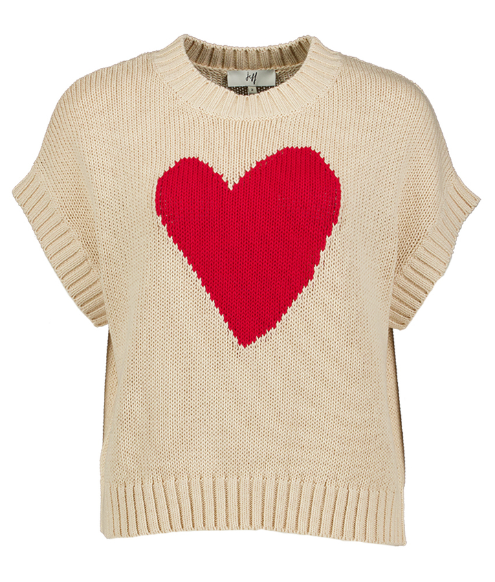 Beige trui met hart detail Corazon Jeff