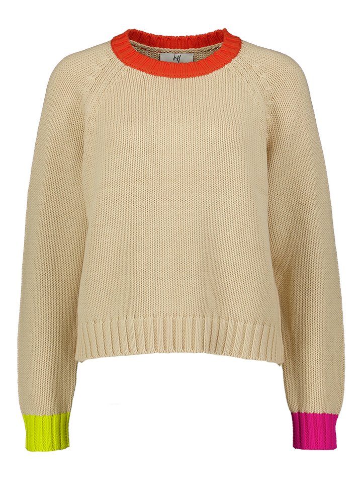 Beige trui met gekleurde details Calou Jeff 