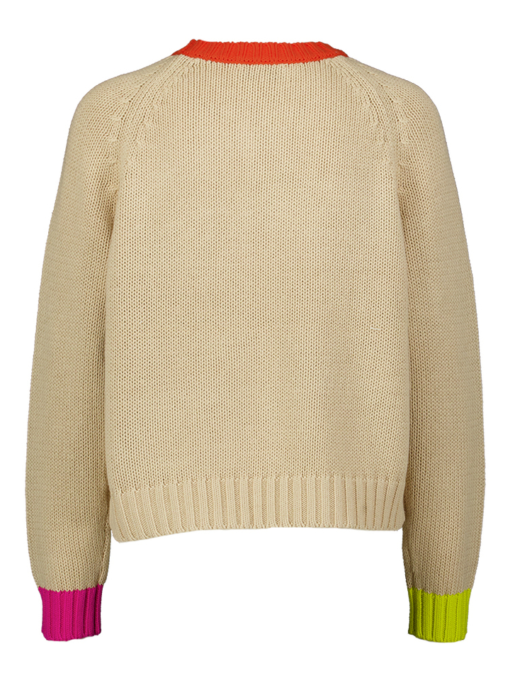 Beige trui met gekleurde details Calou Jeff 
