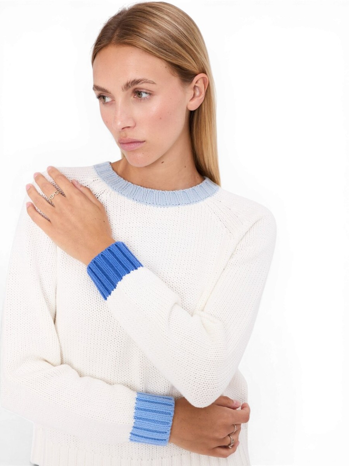 Ecru trui met blauwe details Calou Jeff 