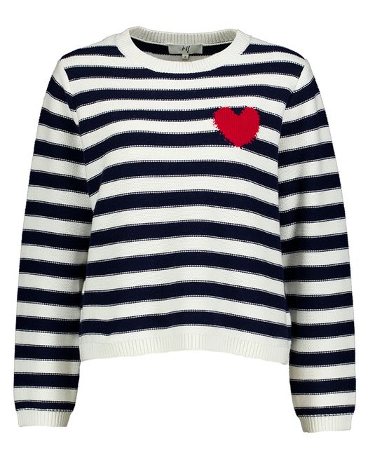 Blauw wit gestreepte trui met hart detail Custo Jeff