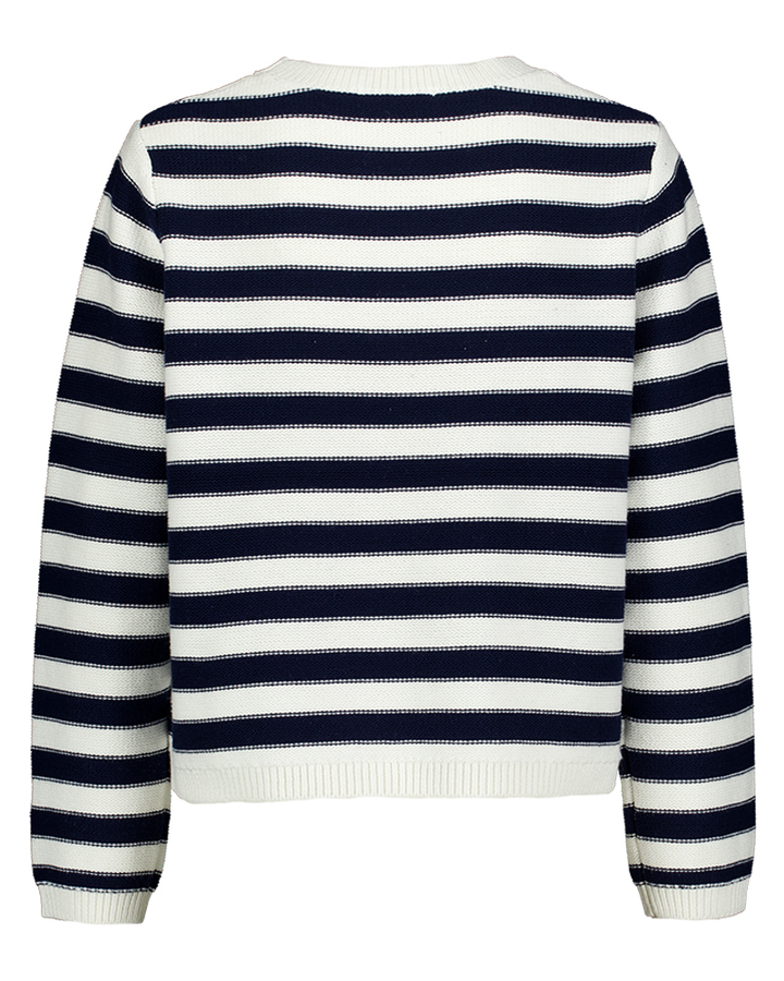 Blauw wit gestreepte trui met hart detail Custo Jeff 