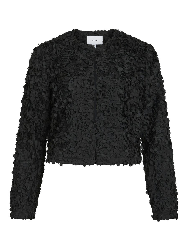 Zwarte ruffle blouse virosie Vila