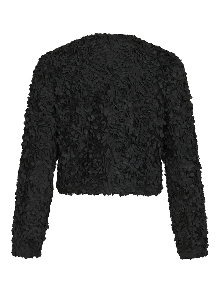 Zwarte ruffle blouse virosie Vila