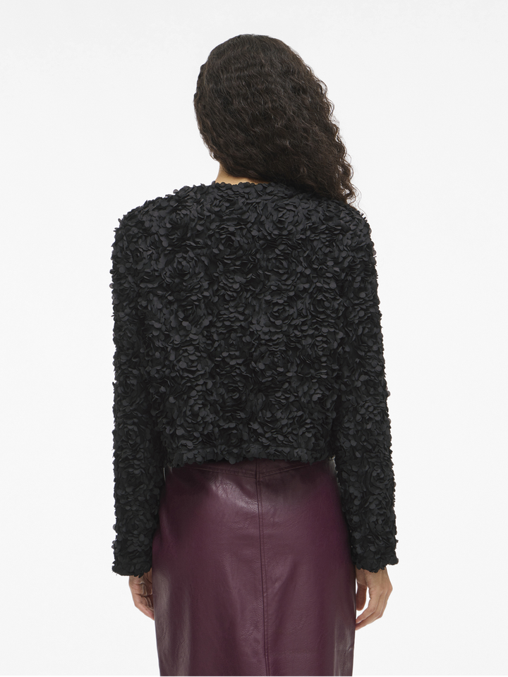 Zwarte ruffle blouse virosie Vila