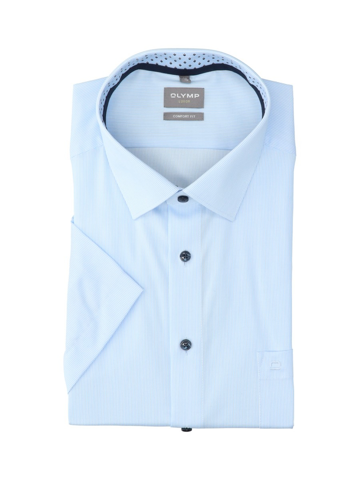 Blauw gestreept hemd casual fit met lange mouwen Olymp 