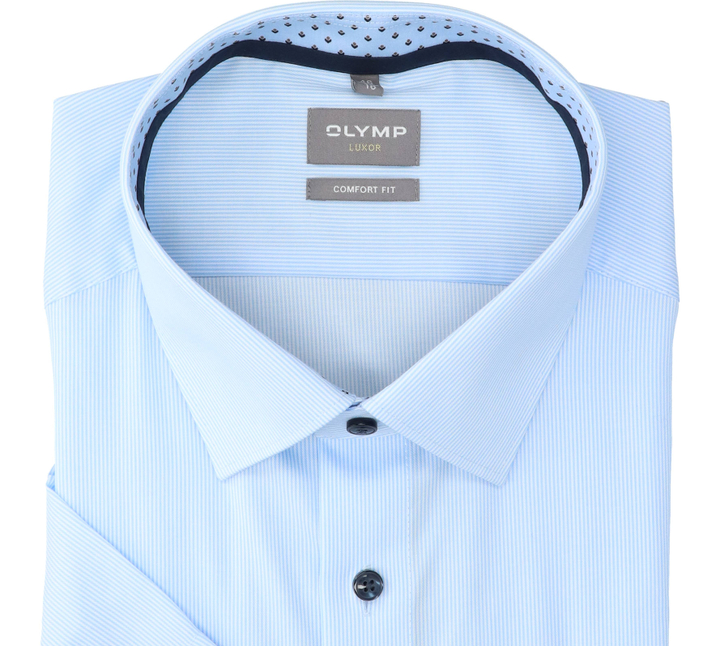 Blauw gestreept hemd casual fit met lange mouwen Olymp 