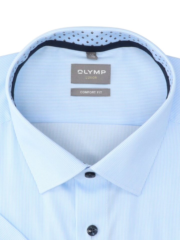 Blauw gestreept hemd casual fit met lange mouwen Olymp 