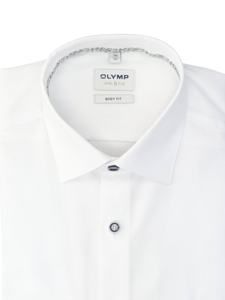 Wit katoenen hemd (regular fit) met extra lange mouwen Olymp