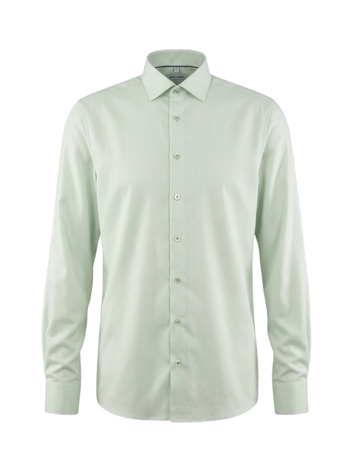 Groen katoenen hemd (regular fit) met details en extra lange mouwen Olymp